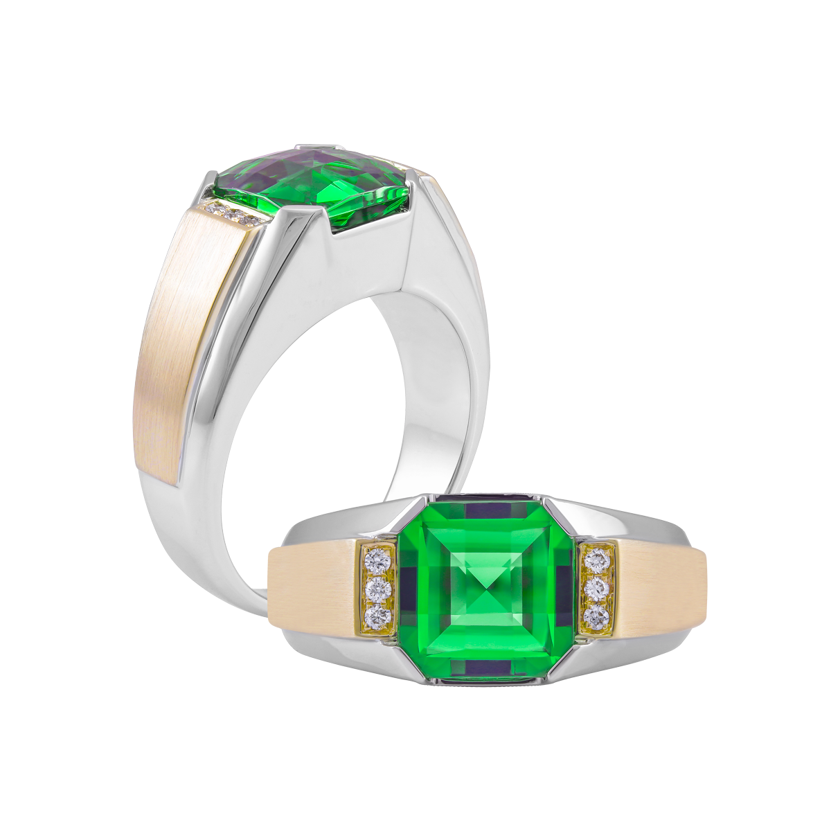 Nhẫn nam kim cương tấm vàng 14K Billy 1 S.Eme WY