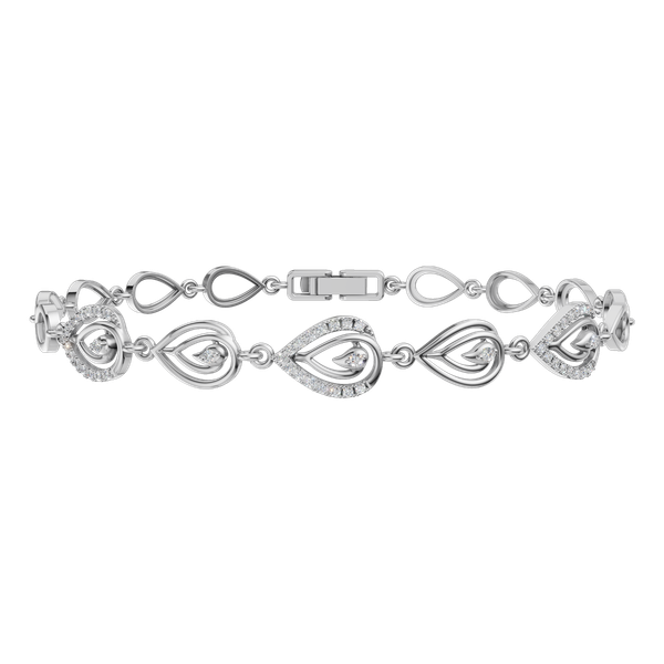 Lắc kim cương viên vàng 14K Dewdring