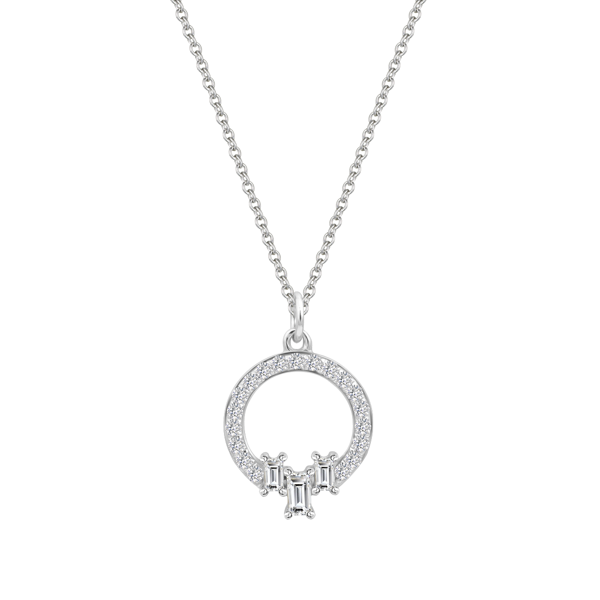 Dây liền mặt kim cương viên vàng 14K Jena A275 TD