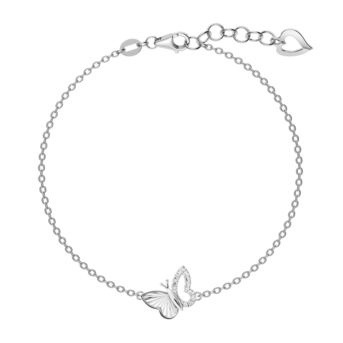 Dây tay kim cương viên vàng 14K Butterlies