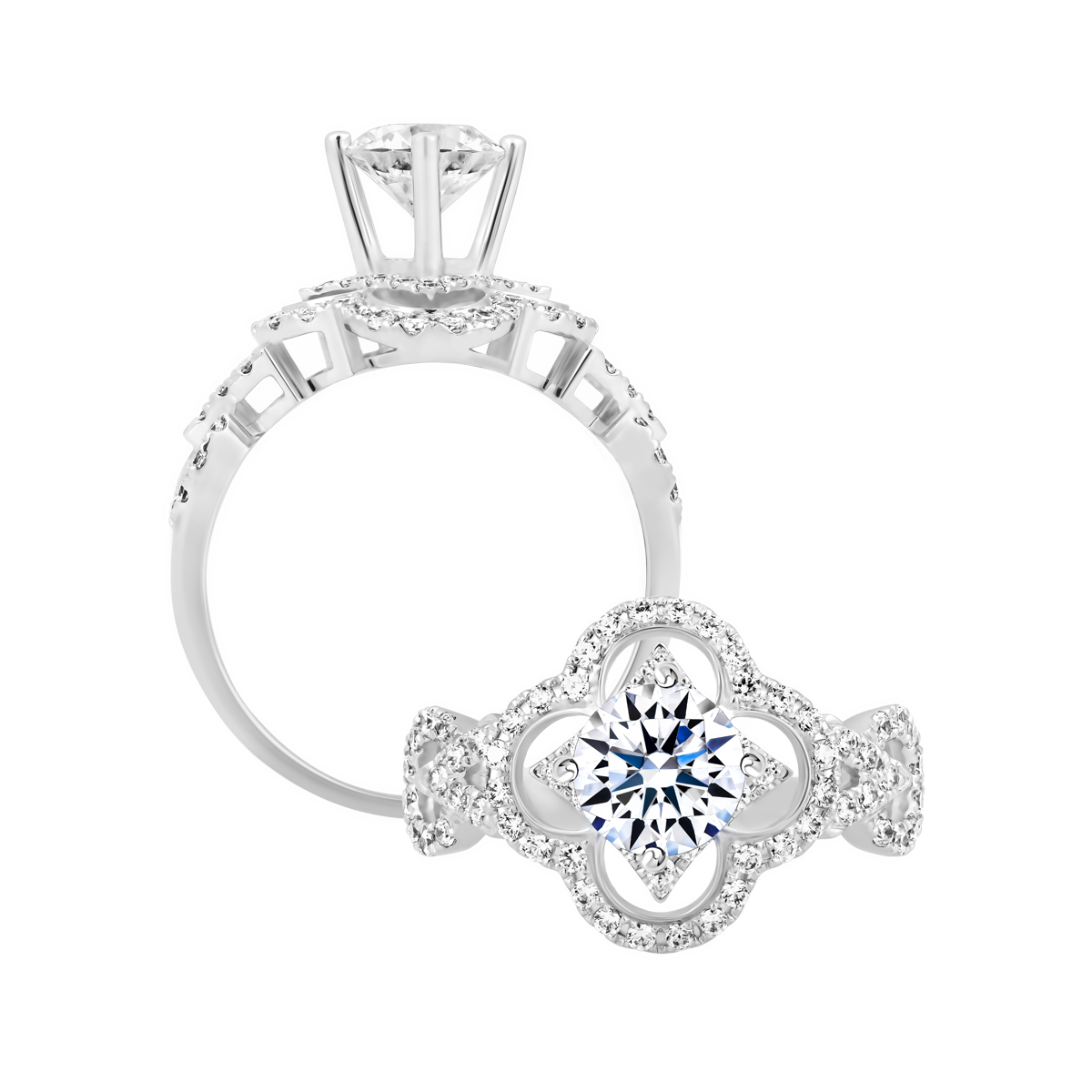 Nhẫn nữ đính đá CZ vàng 14K Fervid 1CT