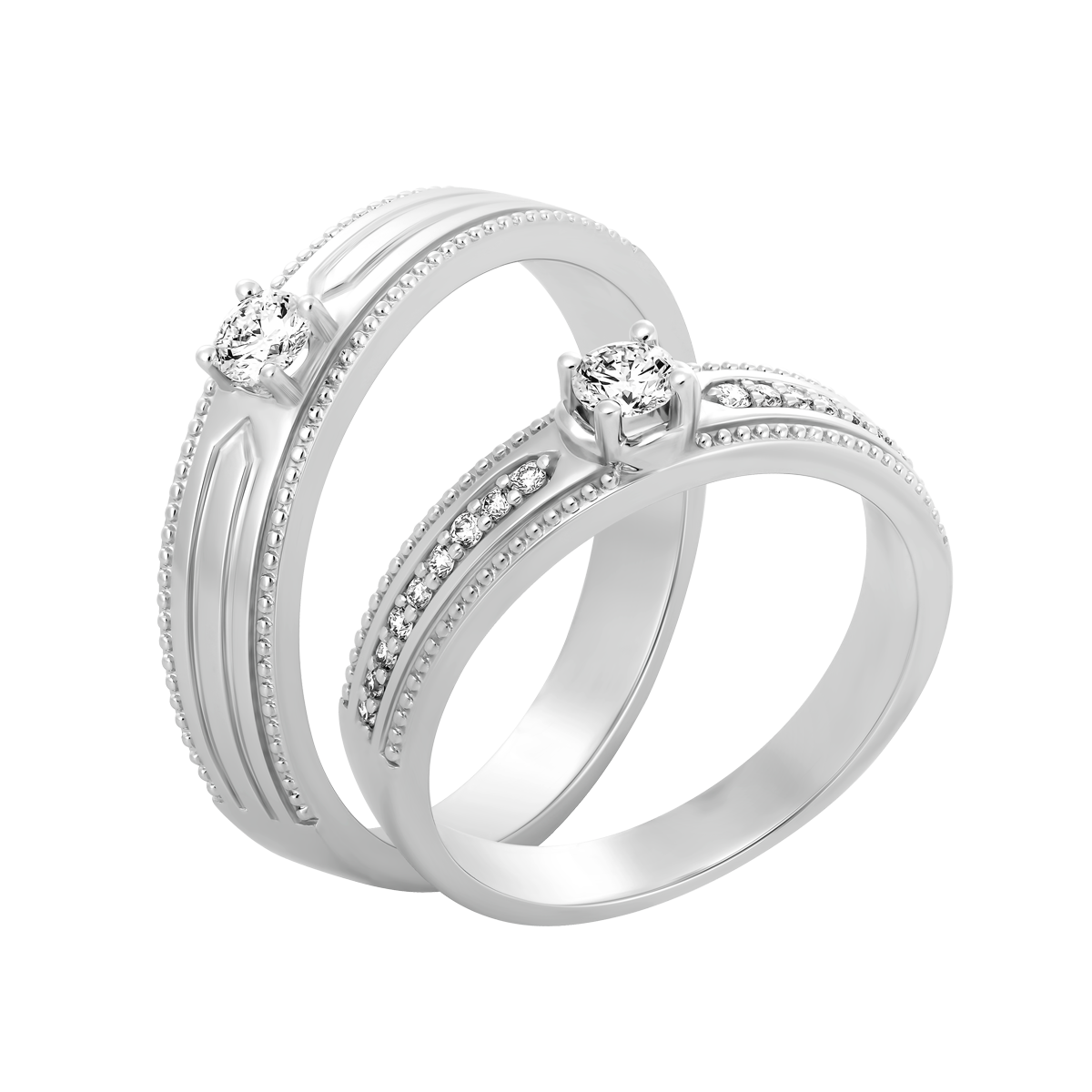 Nhẫn cưới nam kim cương viên vàng 14K Sweetie RD1C M