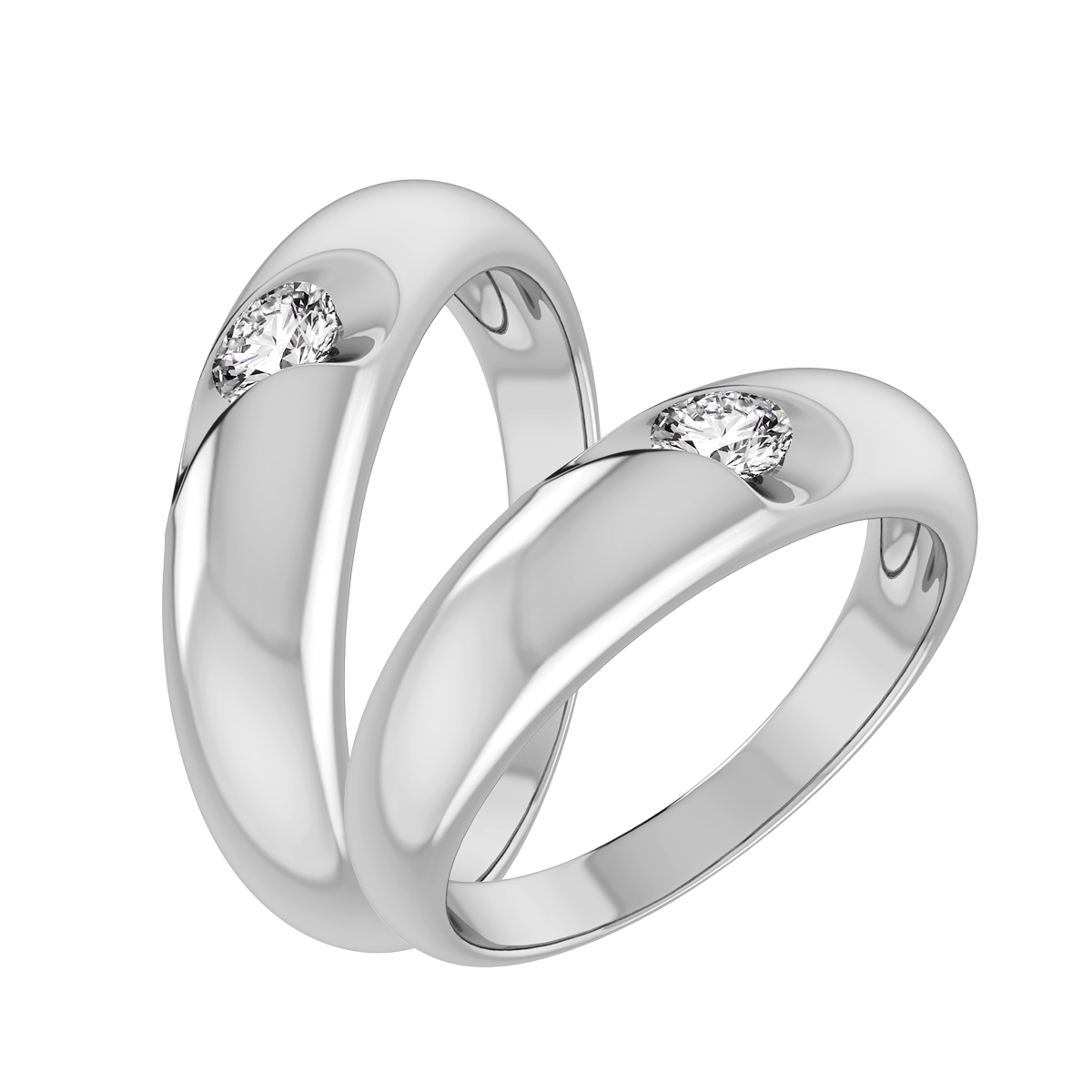 Nhẫn cưới nam kim cương vàng 14K Credenza 10p M