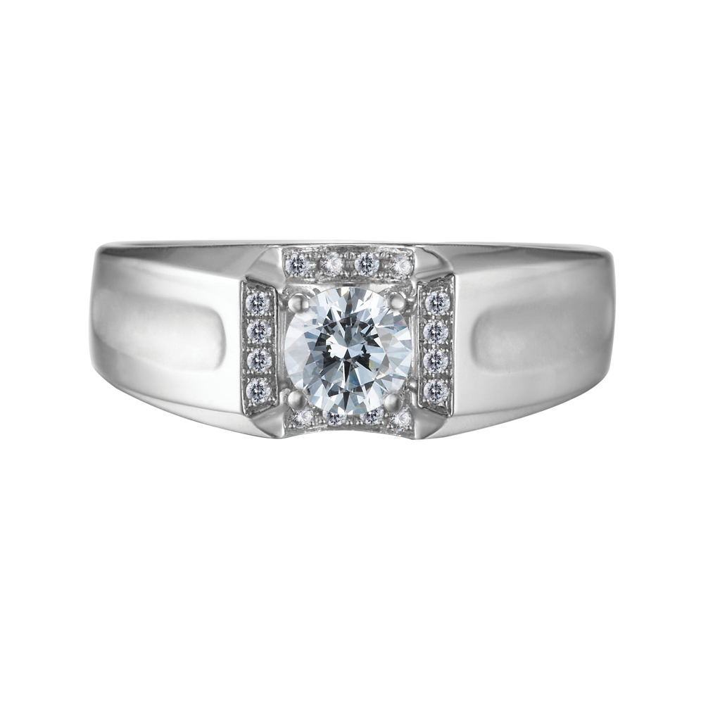 Nhẫn nam kim cương tấm vàng 14K Righteous N 1CT W