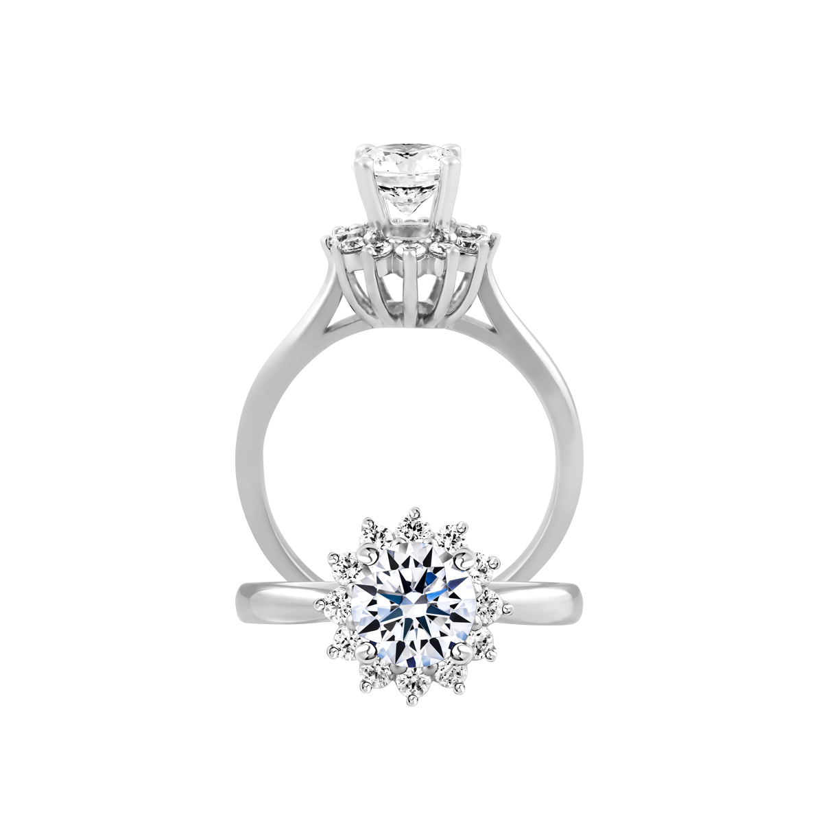 Ổ nhẫn nữ kim cương tấm vàng 14K Barby N 1CT