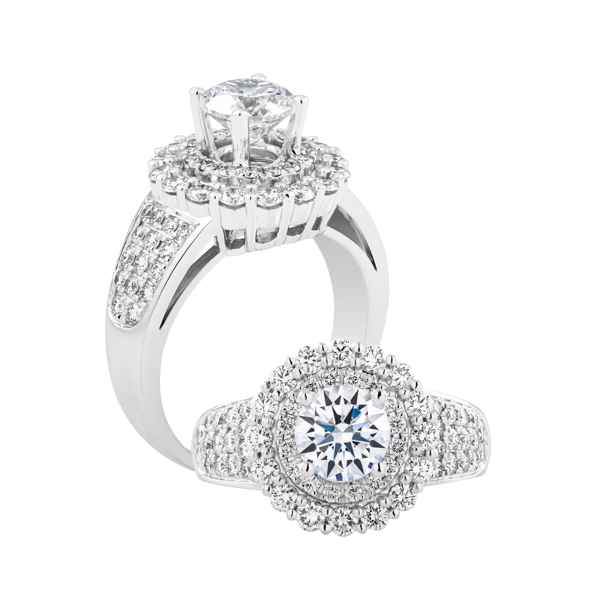 Nhẫn nữ kim cương tấm vàng 14K Brucey 1.5CT GVRG0182892