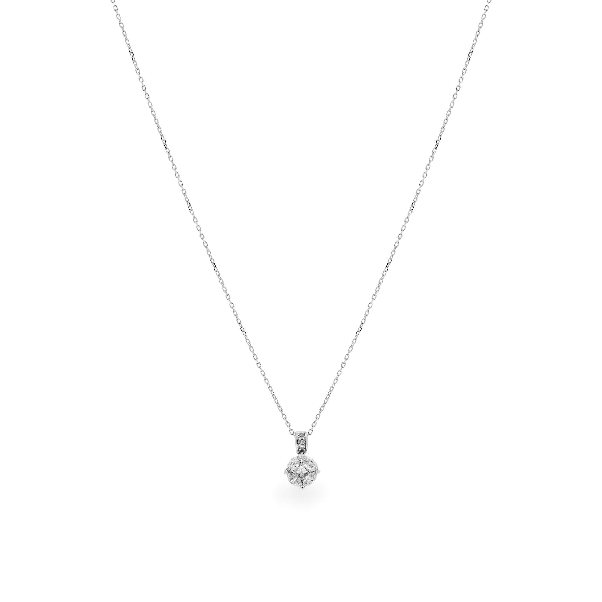 Dây liền mặt kim cương viên vàng 14K Jena A248 TD