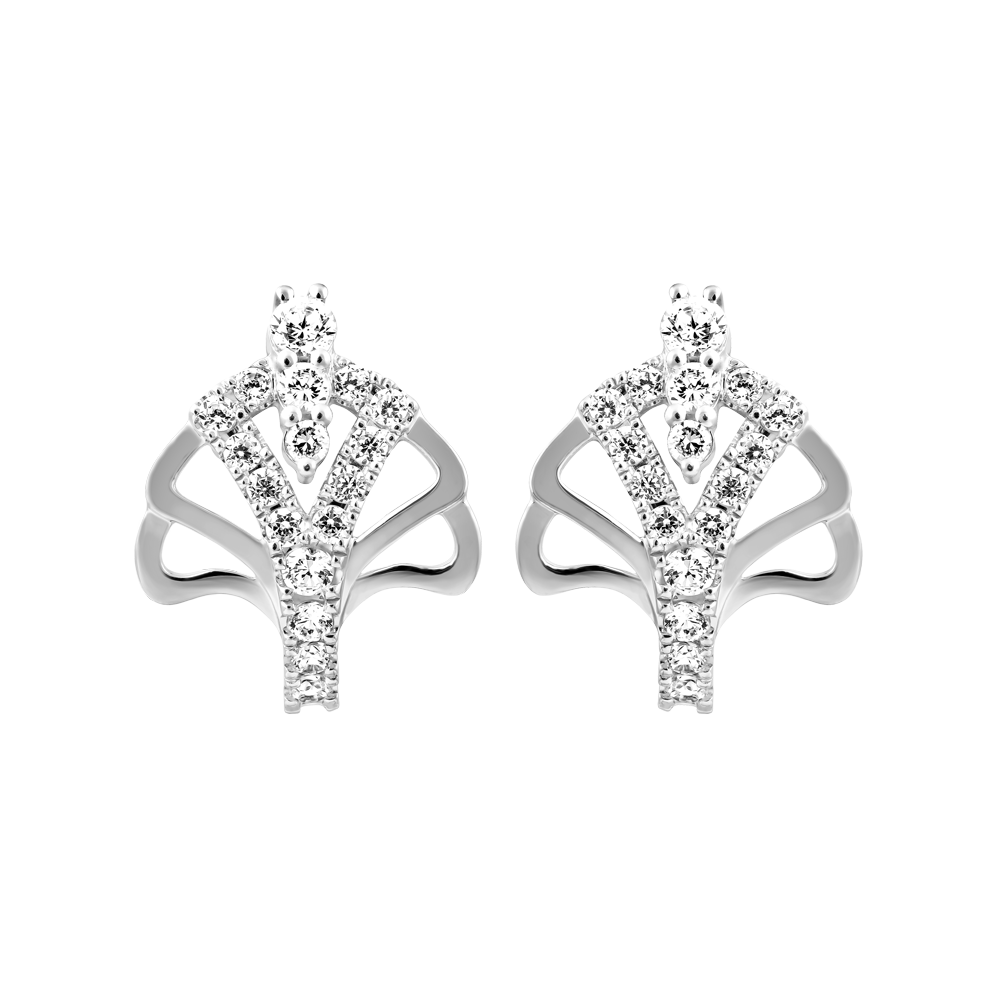 Hoa tai kim cương viên vàng 14K Nicky