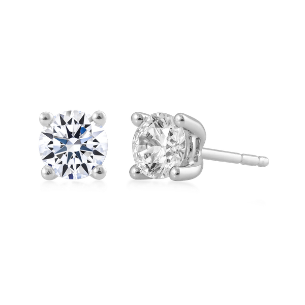 Hoa tai đính đá CZ vàng 14K Plainly 1CT