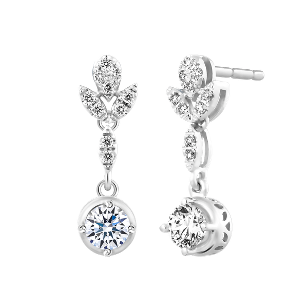 Hoa tai kim cương tấm vàng 14K Elani 3C