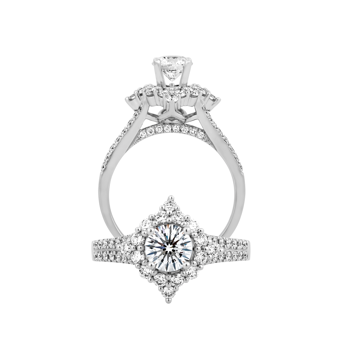 Ổ nhẫn nữ kim cương tấm vàng 14K Delicacy 5C