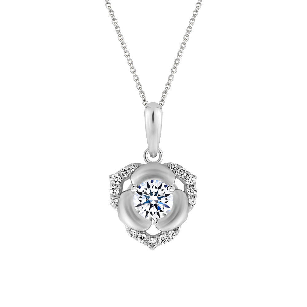 Mặt kim cương 8 Hearts & Arrows vàng 14K Rosace H&A 3C