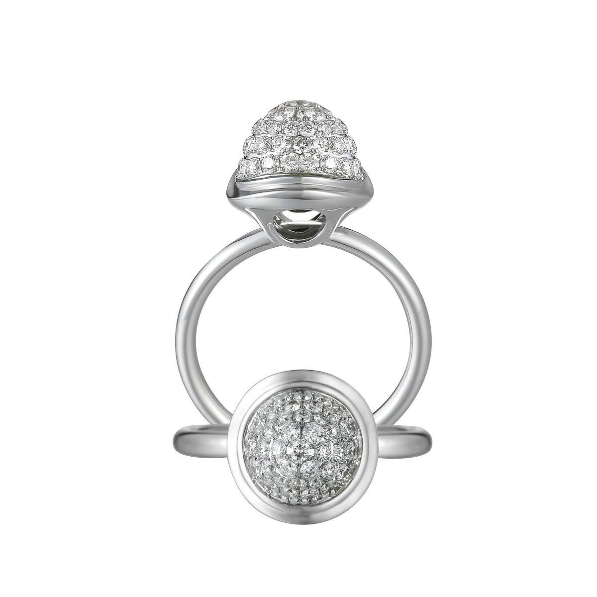 Nhẫn nữ kim cương viên vàng 14K Dahlia