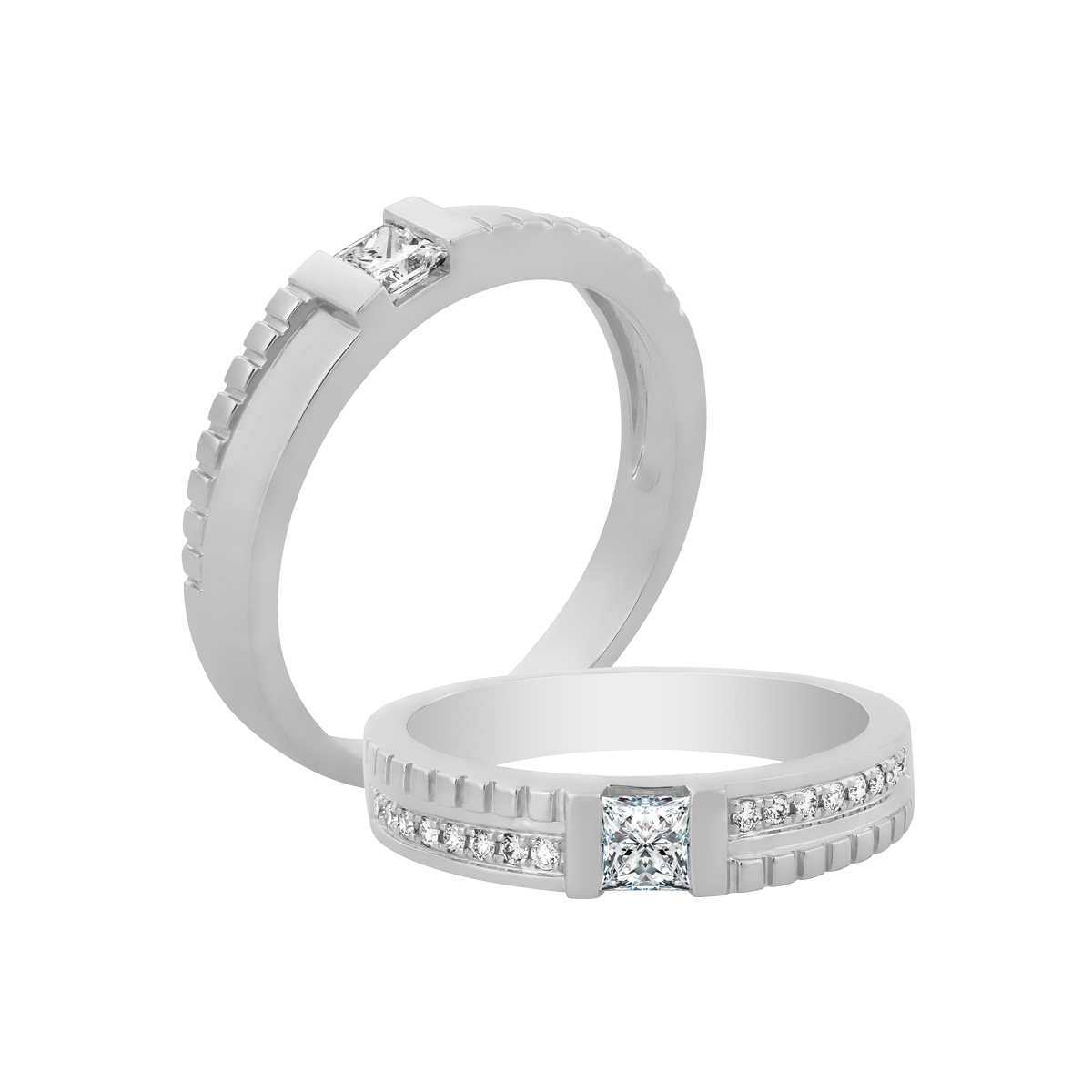 Nhẫn cưới nam kim cương viên vàng 14K Harmory PR1C M