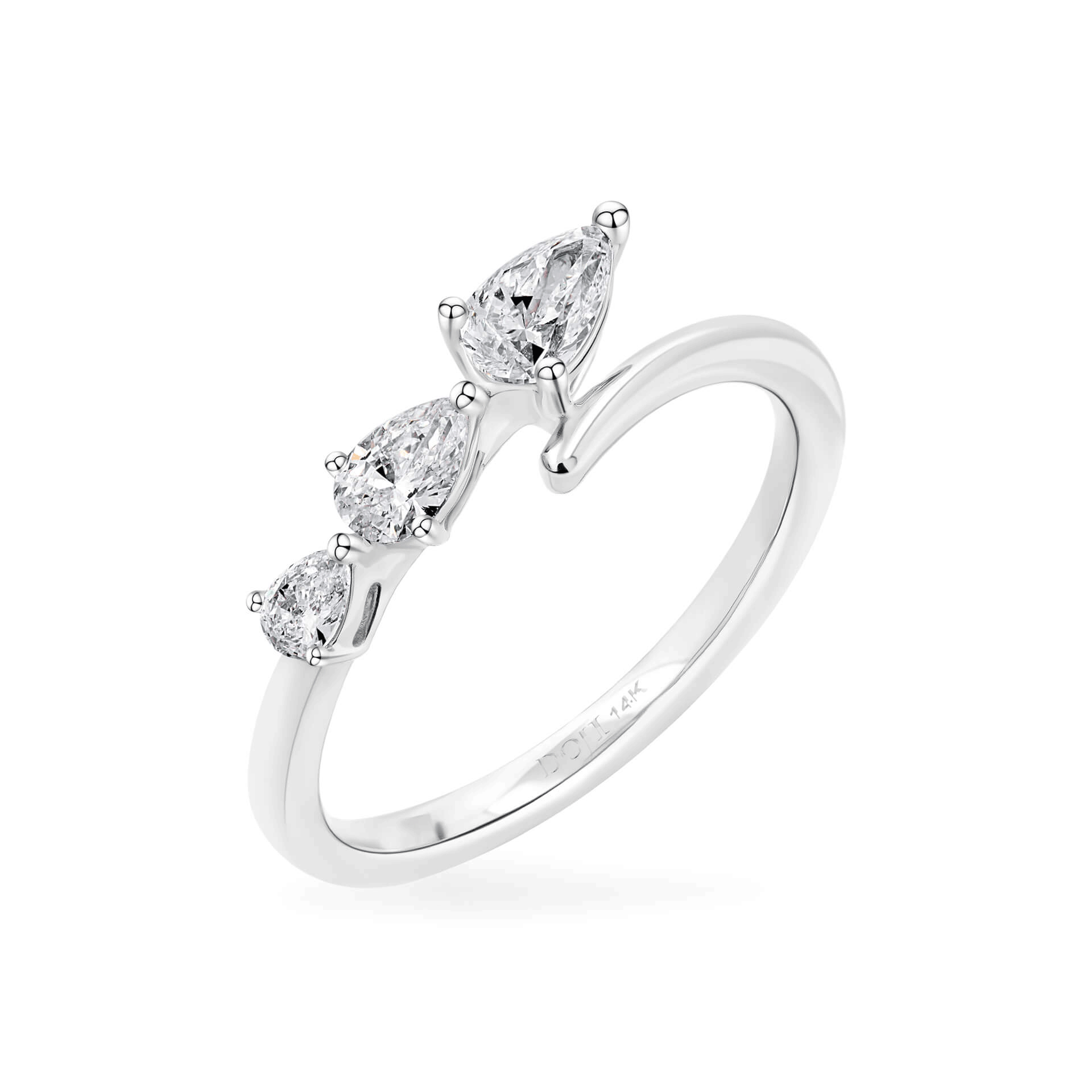 Nhẫn nữ kim cương viên vàng 14K Jena A125 TD