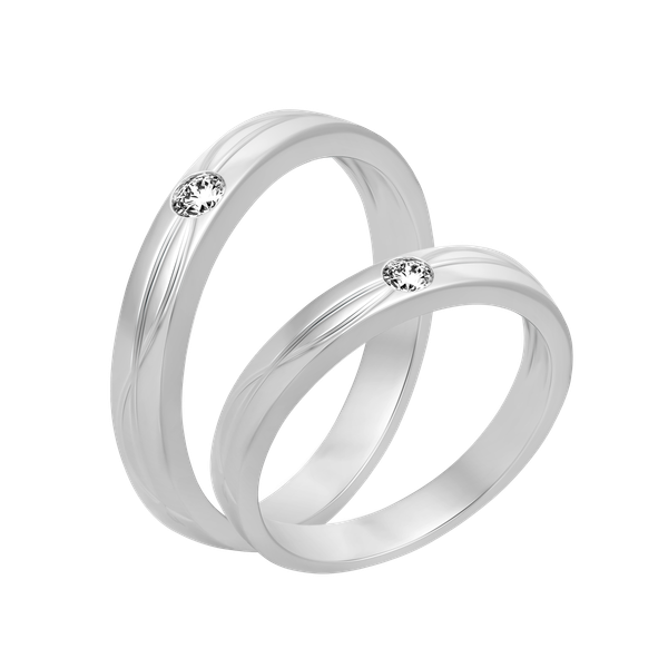 Nhẫn cưới nữ kim cương viên vàng 18K Reliance D F