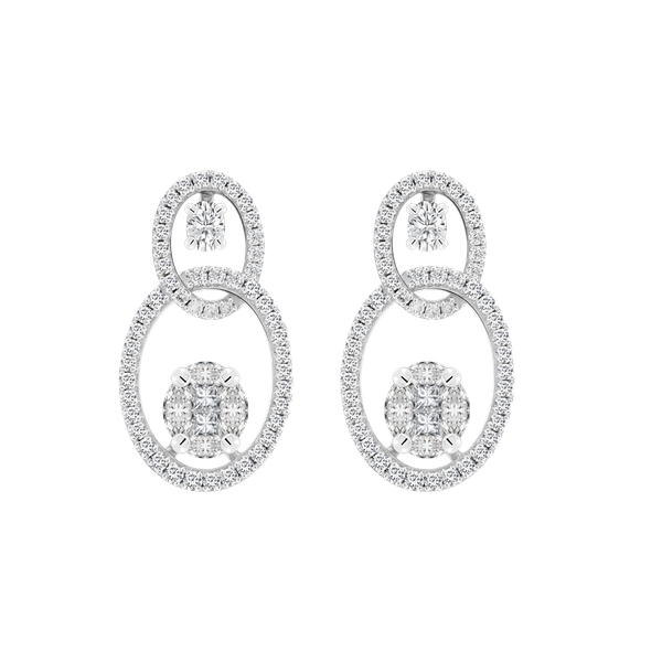 Hoa tai kim cương viên vàng 18K Jena A330 TD