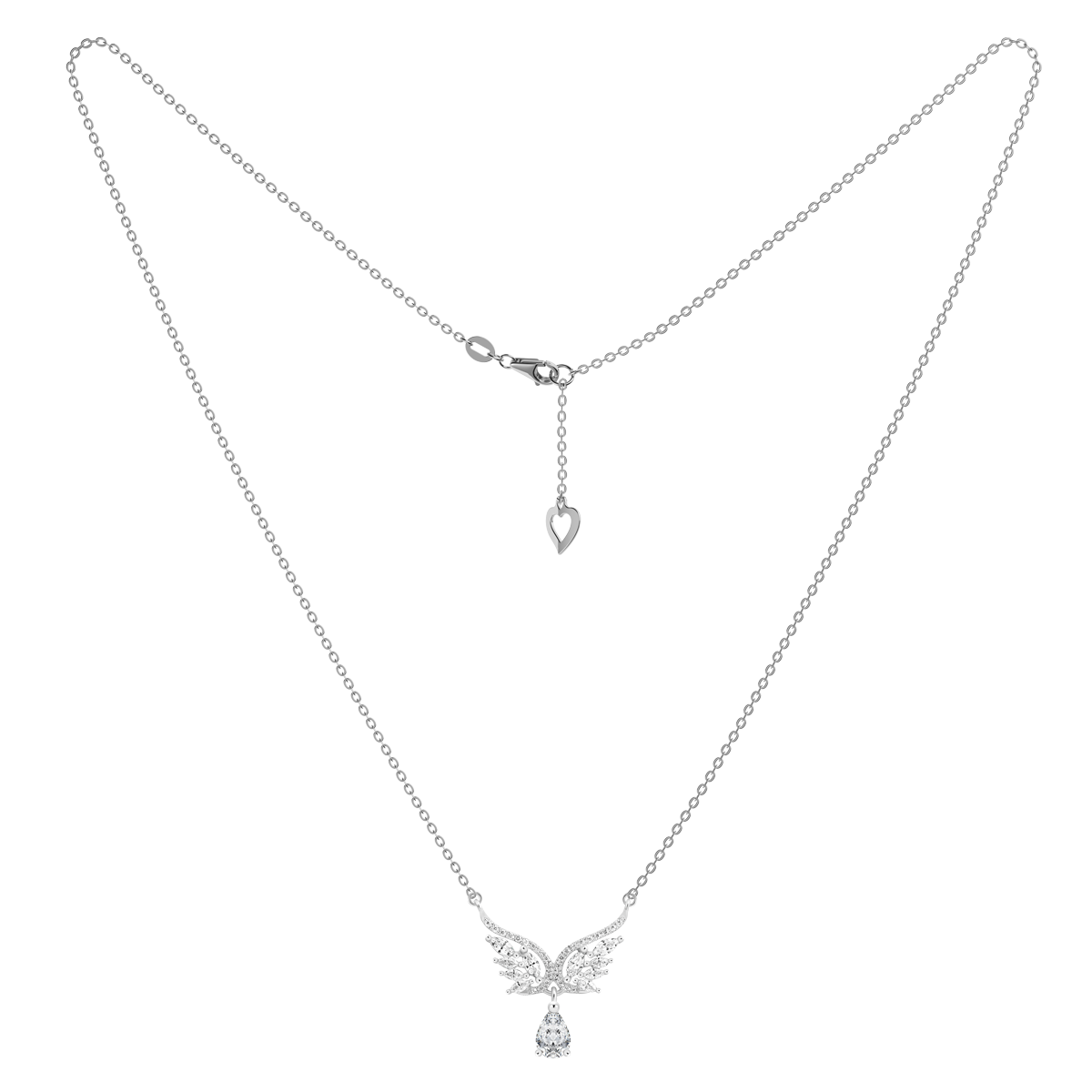 Dây liền mặt đính đá CZ vàng 18K Swanies