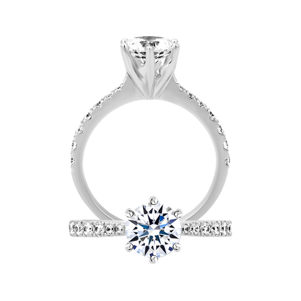 Ổ nhẫn nữ kim cương tấm vàng 14K Lurita V2 1CT