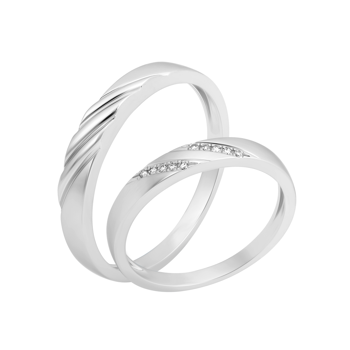 Nhẫn cưới nữ kim cương viên vàng 14K Terrific F