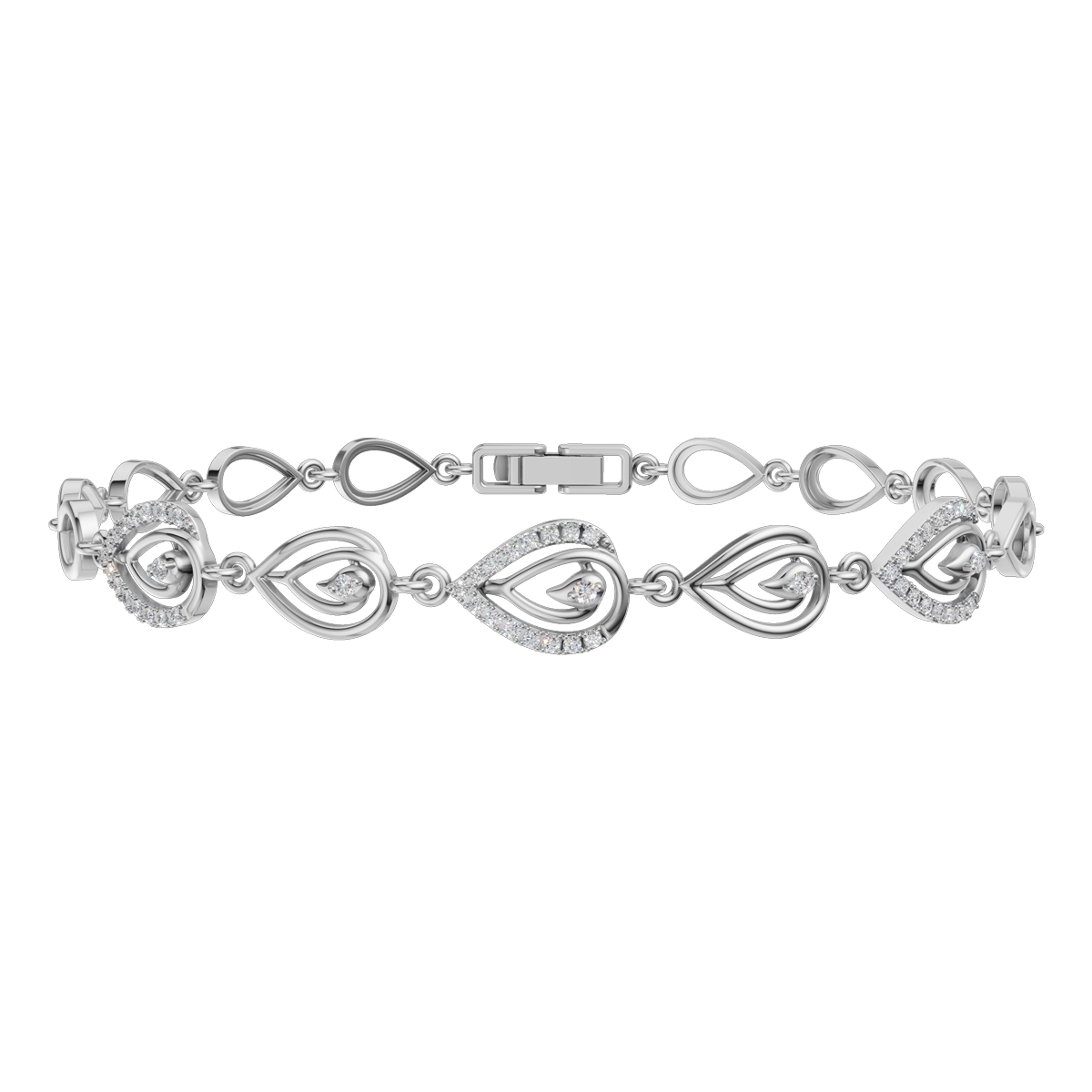 Lắc kim cương viên vàng 14K Dewdring