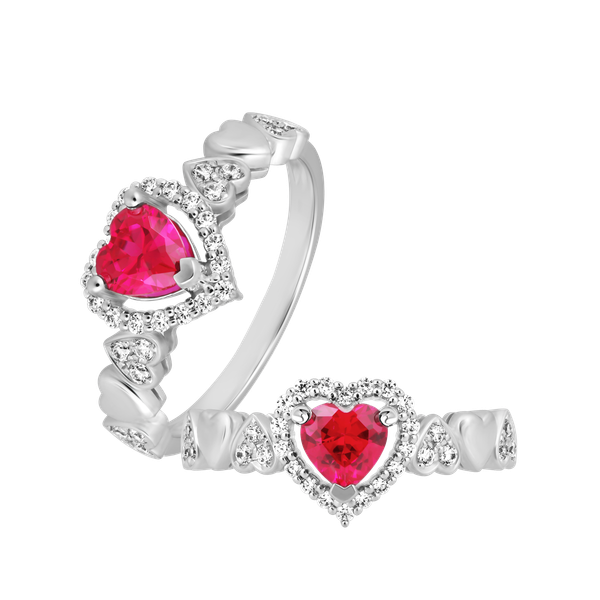 Nhẫn nữ đính đá màu Ruby vàng 14K Valentina S.RUB