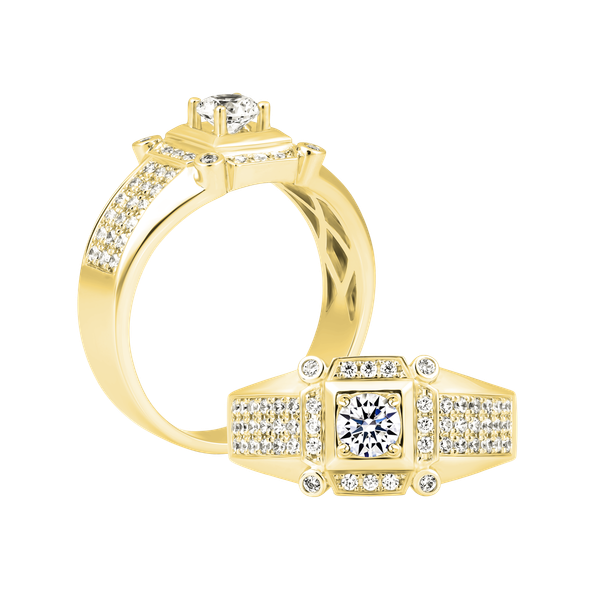 Nhẫn nam đính đá CZ vàng 10K Quartet 3C Y