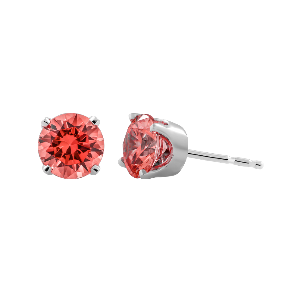 Hoa tai đính đá CZ vàng 14K Classic RED 5C