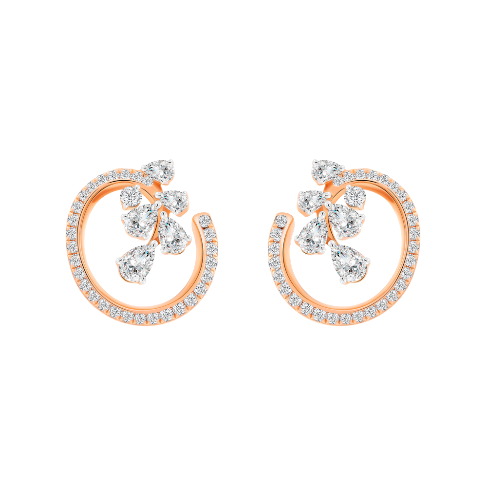 Hoa tai kim cương viên vàng 18K Jena A425 TD