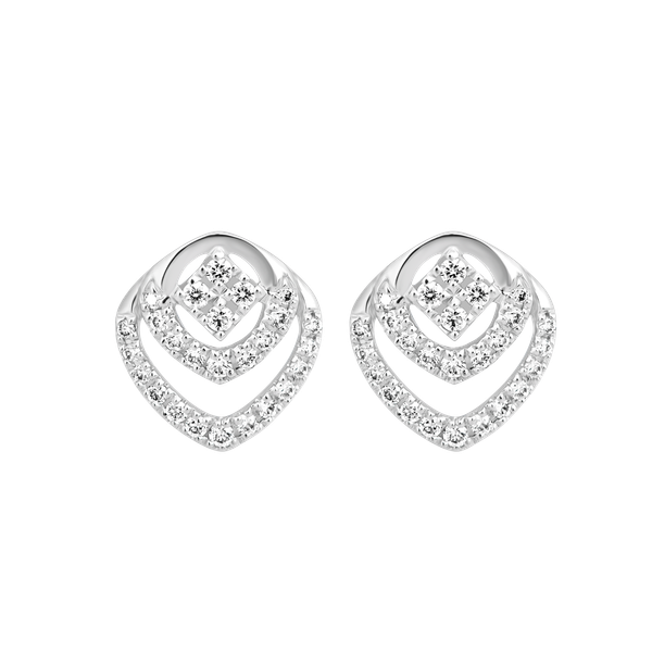 Hoa tai kim cương viên vàng 14K Amora TD