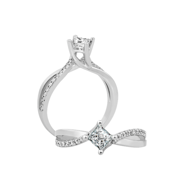 Nhẫn nữ kim cương viên vàng 14K Serenity PR 2C