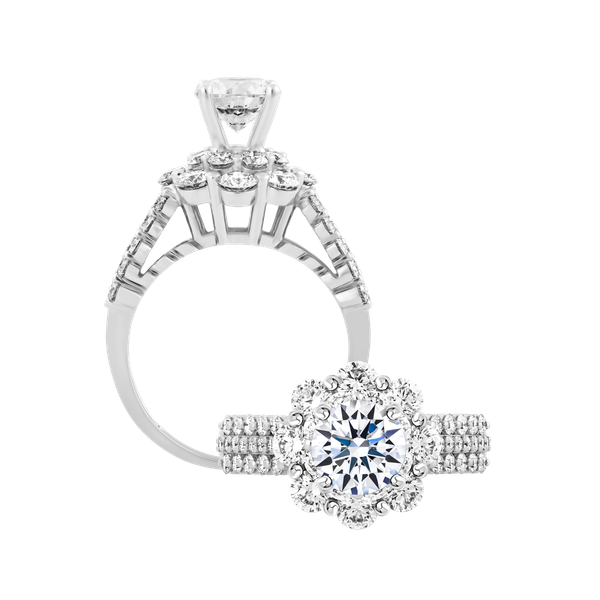 Ổ nhẫn nữ kim cương tấm vàng 14K Annora N 1CT