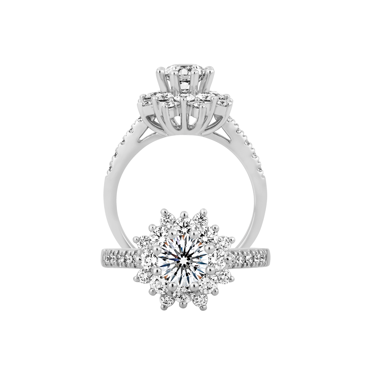 Nhẫn nữ kim cương tấm vàng 14K Amalia N 1CT