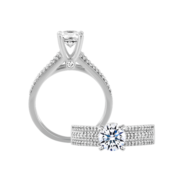 Ổ nhẫn nữ kim cương tấm vàng 14K Adivity 1CT