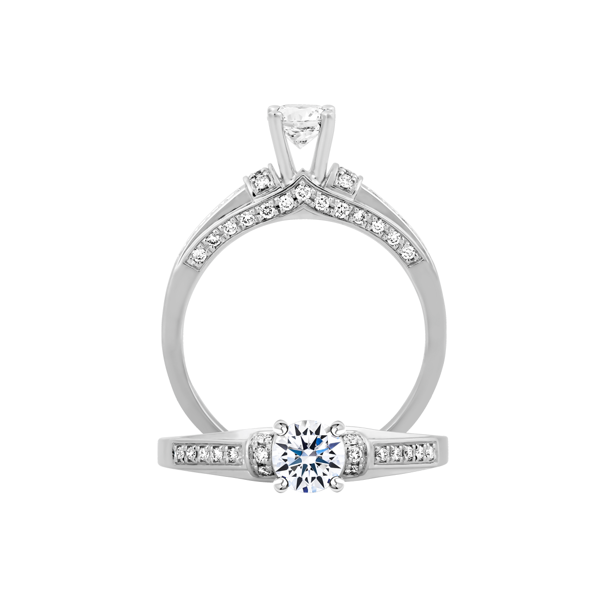 Nhẫn nữ kim cương viên vàng 14K Jocasta GIA 3C