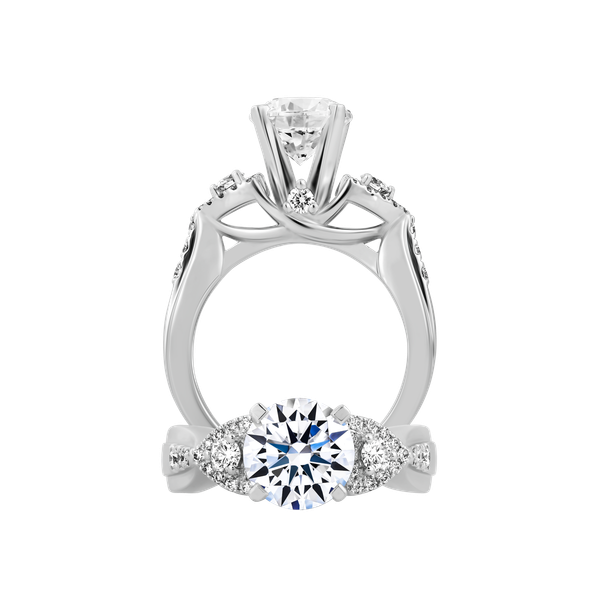 Ổ nhẫn nữ kim cương tấm vàng 14K Chunnel N 1CT