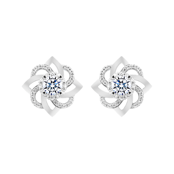 Hoa tai đính đá CZ vàng 18K Belivere 2C