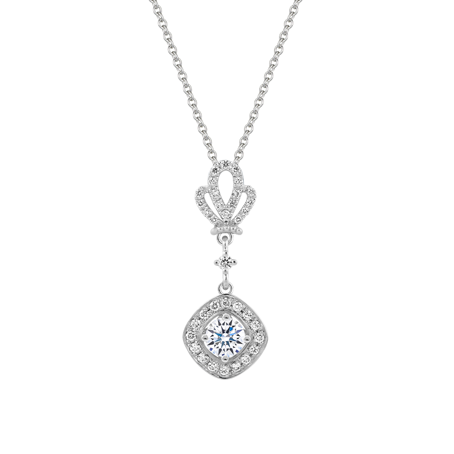 Mặt kim cương 8 Hearts & Arrows vàng 14K Queen N H&A 2C