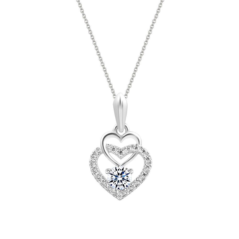 Mặt đính đá CZ vàng 18K Heartenly 2C