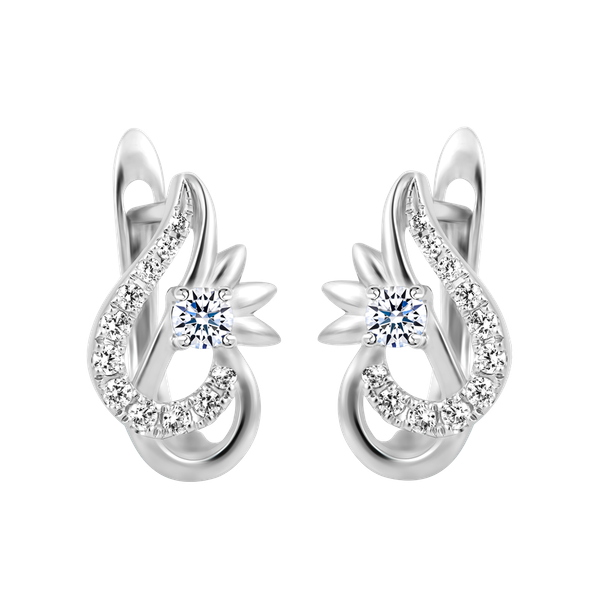 Hoa tai kim cương vàng 14K Swingy 5p