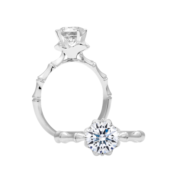 Nhẫn nữ đính đá CZ vàng 14K Bamboo 1CT