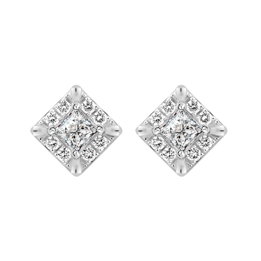 Hoa tai đính đá CZ vàng 14K Glancing PR 1C