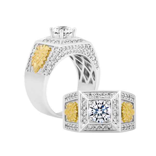 Nhẫn nam kim cương tấm vàng 14K Outlander V3 1CT WY