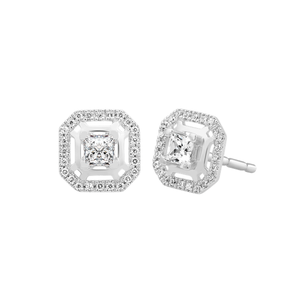 Hoa tai đính đá CZ vàng 18K Guardy