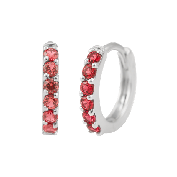 Hoa tai đính đá CZ vàng 10K Simple N RED