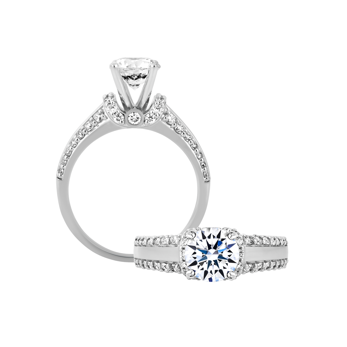 Nhẫn nữ kim cương tấm vàng 14K Admiring 1CT