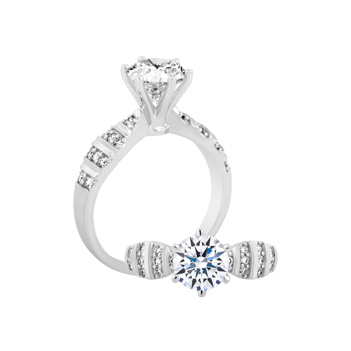 Nhẫn nữ kim cương tấm vàng 14K Becca N 1.5CT