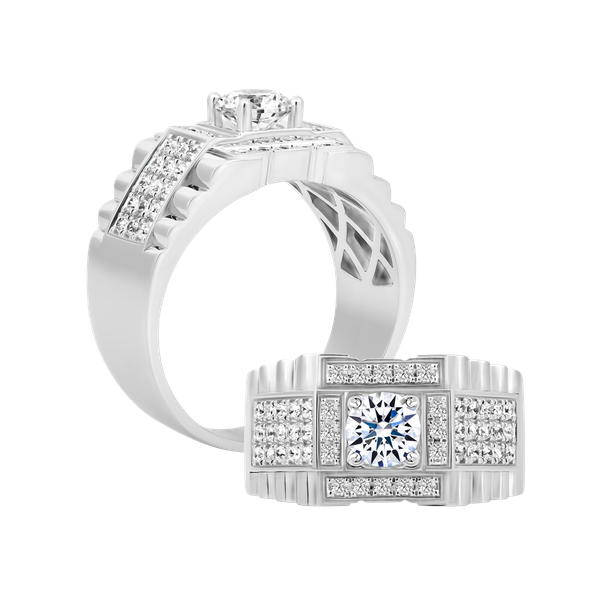 Nhẫn nam đính đá CZ vàng 14K Intensity 1CT W