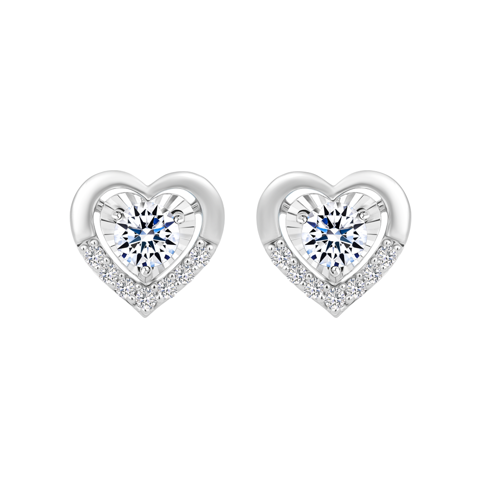 Hoa tai kim cương vàng 14K Heart Rate 10p