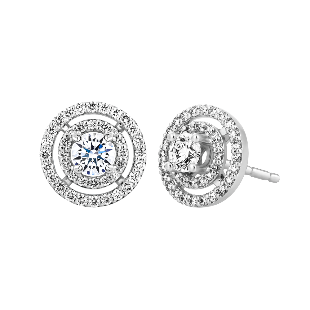 Hoa tai kim cương 8 Hearts & Arrows vàng 14K Blissful H&A 2C GVER0090981